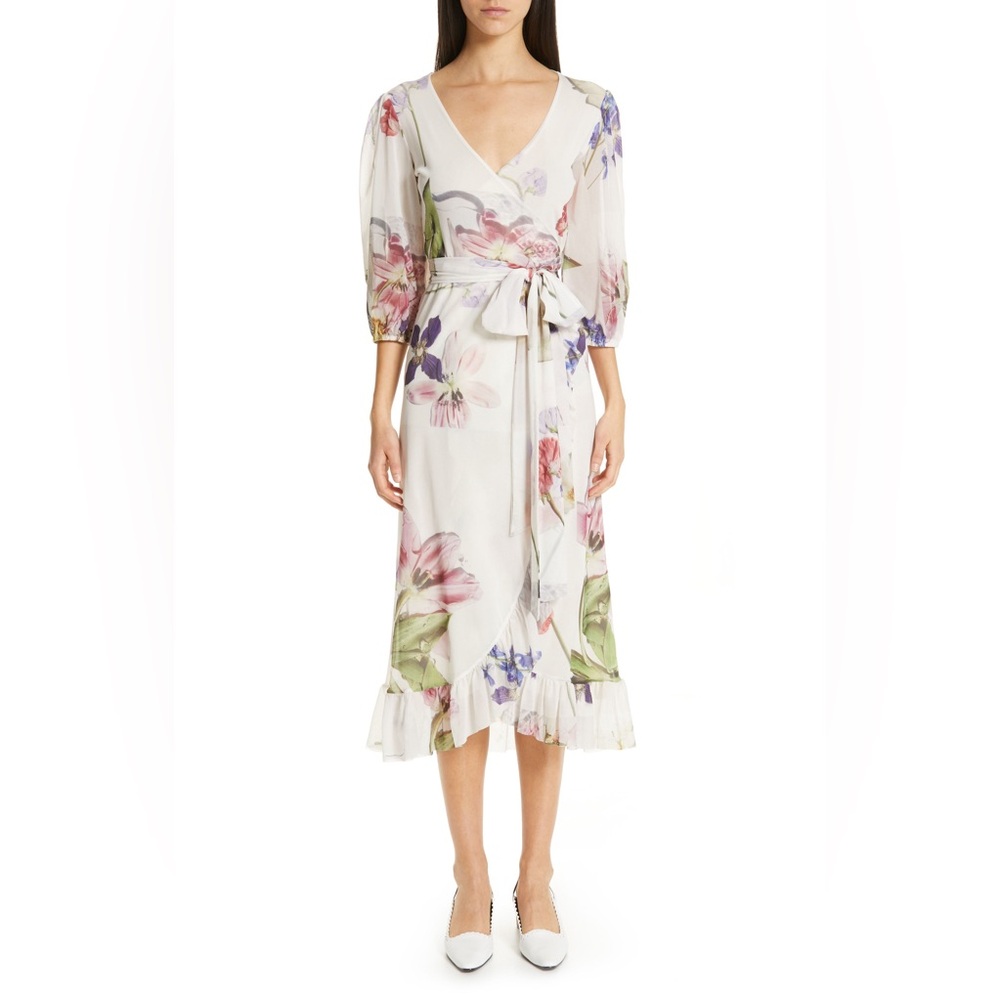*NWT* Gianni Tilden Mesh Floral Midi Dress